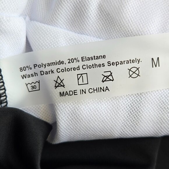 MILUMIA Women One Piece Color Block Bathing Suit Tummy Control Sz M Black/White - Picture 6 of 10